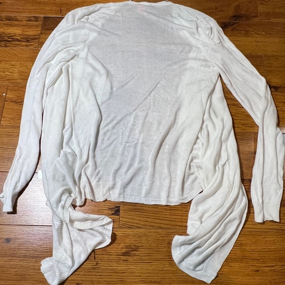 Joe Fresh White Open Knit Top / Sweater / Wrap - Size M - Picture 4 of 4